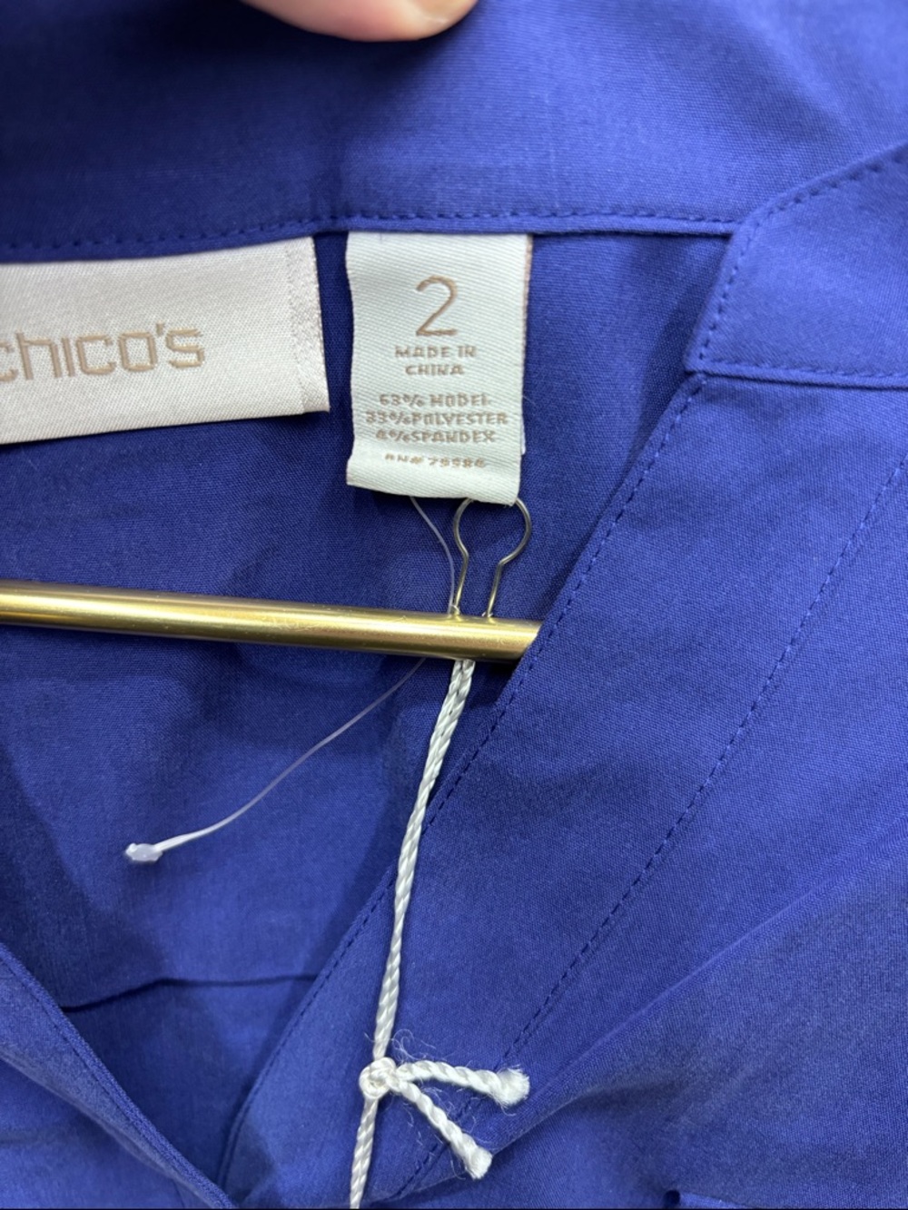 New Chico’s | Cobalt purple blue Button-Front Blouse 2 - Picture 5 of 5